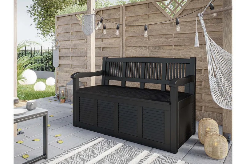 Cliffwyn Udendørsbænk med opbevaring - Grå - Havemøbler - Havesofaer & bænke - Udendørs bænk & havebænk