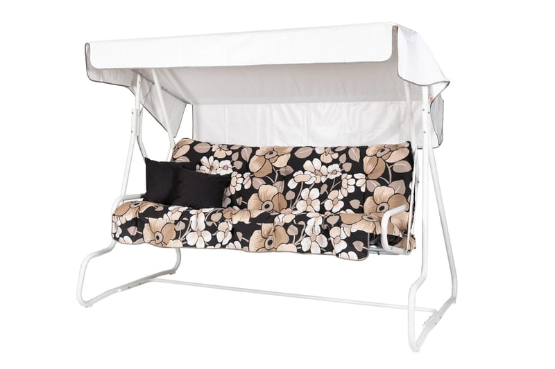 De Luxe Komplet Hængekøje 196 cm, Hvid/Blomstret