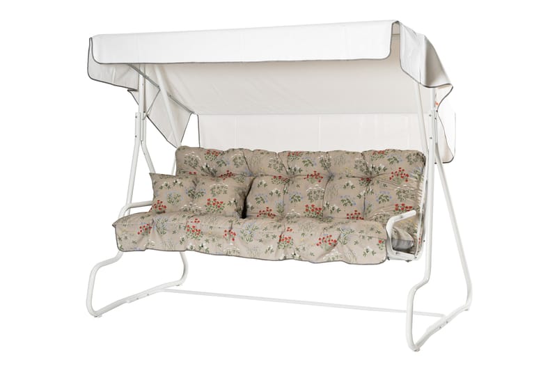 De Luxe Komplet Hængekøje 196 cm - Hvid/Blomstret - Havemøbler - Havesofaer & bænke - Hængesofaer