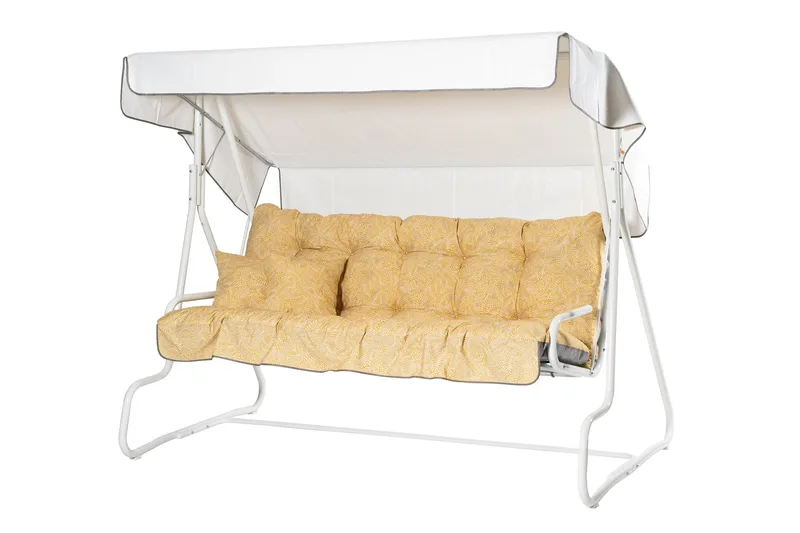 De Luxe Komplet Hængekøje 196 cm, Hvid/Gul