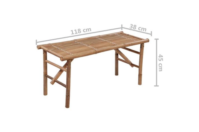 foldbar havebænk med hynde 118 cm bambus - Brun - Havemøbler - Havesofaer & bænke - Udendørs bænk & havebænk