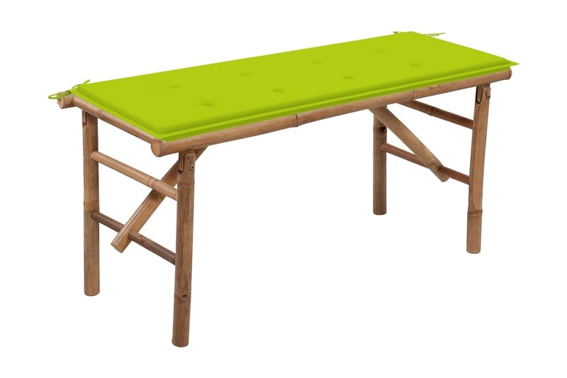 foldbar havebænk med hynde 118 cm bambus - Brun - Havemøbler - Havesofaer & bænke - Udendørs bænk & havebænk