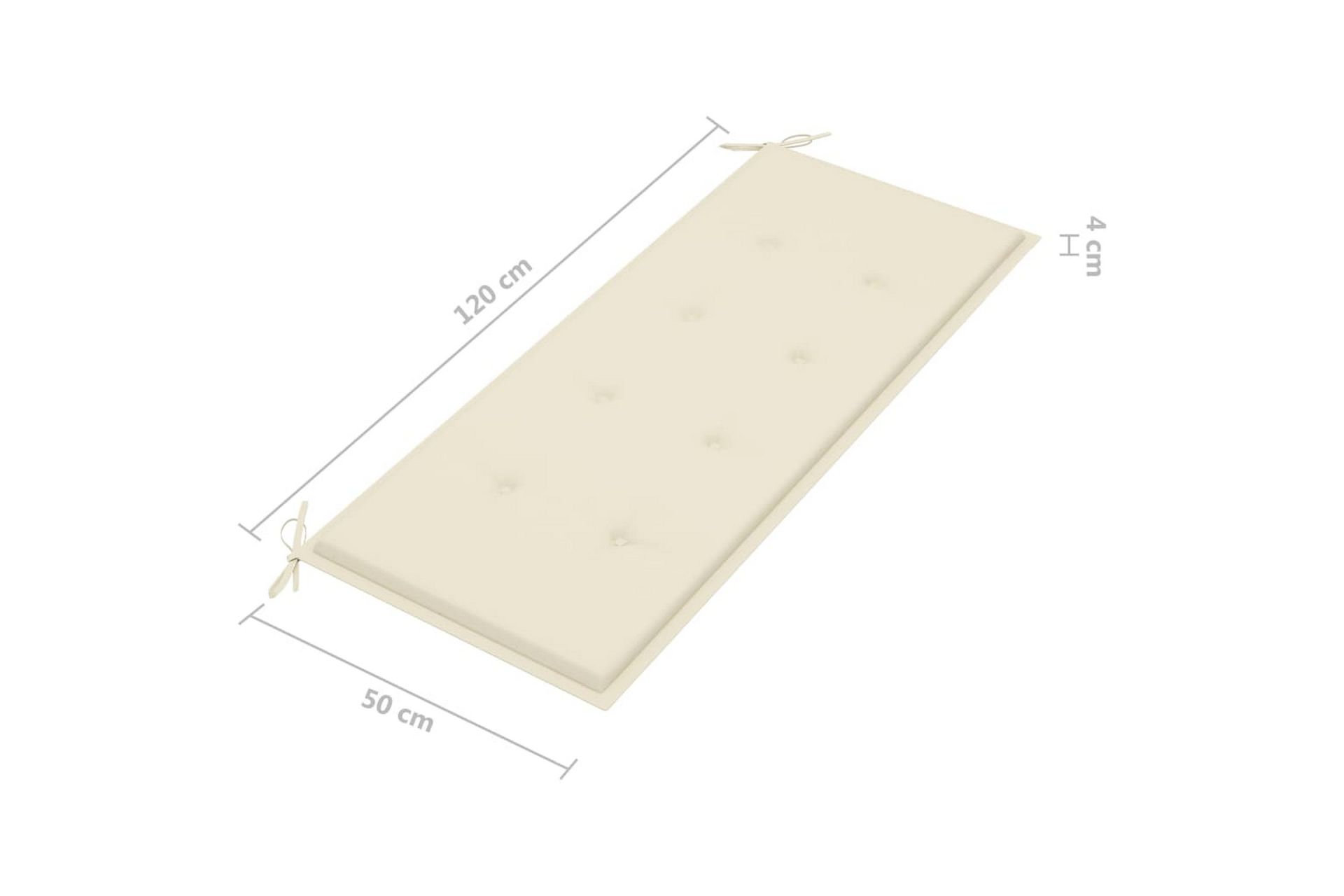 Foldbar Havebænk Med Hynde 118 cm Bambus - Brun - Havemøbler - Havesofaer & bænke - Udendørs bænk & havebænk