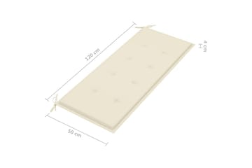 Foldbar Havebænk Med Hynde 118 cm Bambus - Brun - Havemøbler - Havesofaer & bænke - Udendørs bænk & havebænk