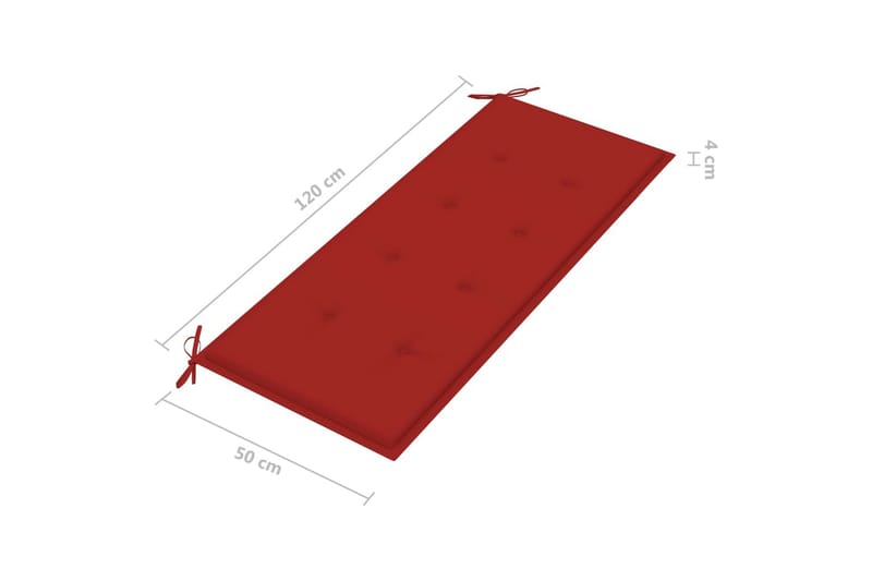 Foldbar Havebænk Med Hynde 118 cm Bambus - Brun - Havemøbler - Havesofaer & bænke - Udendørs bænk & havebænk