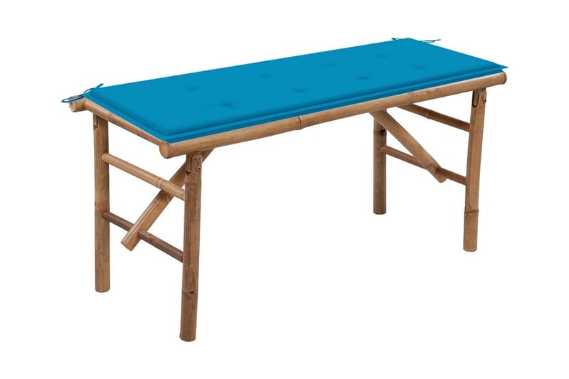 Foldbar Havebænk Med Hynde 118 cm Bambus - Brun - Havemøbler - Havesofaer & bænke - Udendørs bænk & havebænk