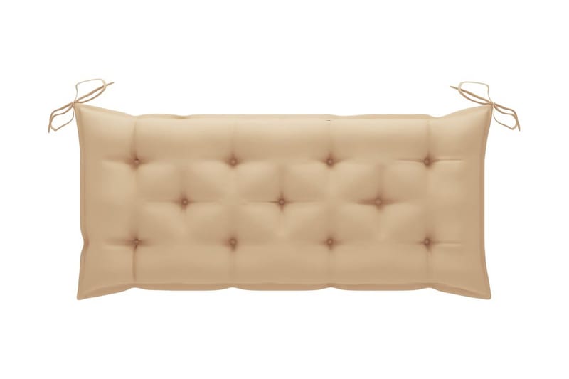 Foldbar Havebænk Med Hynde 118 cm Bambus - Brun - Havemøbler - Havesofaer & bænke - Udendørs bænk & havebænk