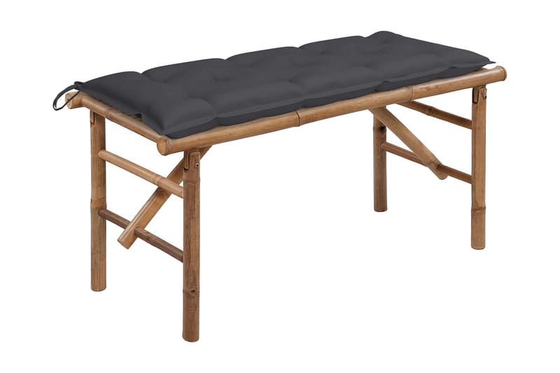 Foldbar Havebænk Med Hynde 118 cm Bambus - Brun - Havemøbler - Havesofaer & bænke - Udendørs bænk & havebænk
