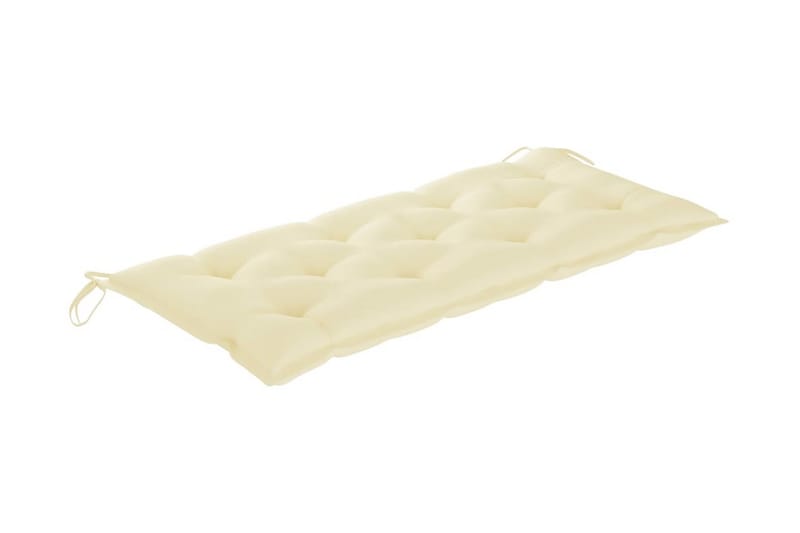 Foldbar Havebænk Med Hynde 118 cm Bambus - Brun - Havemøbler - Havesofaer & bænke - Udendørs bænk & havebænk