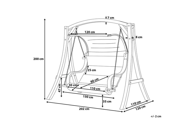 Aprilia Hængesofa 202 cm - Hvid - Havemøbler - Havesofaer & bænke - Gyngesofa