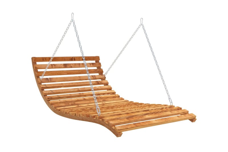 gyngeseng 143x120x65 cm massivt grantræ med teakfinish - Brun - Havemøbler - Havesofaer & bænke - Gyngesofa
