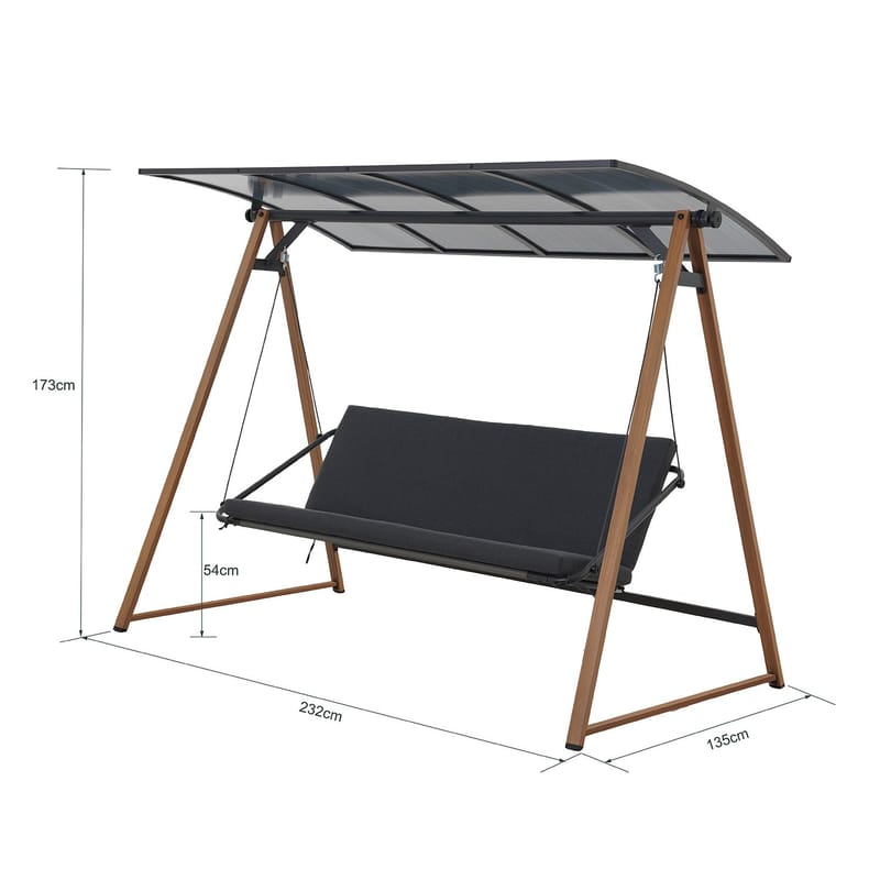 Gyngestol HOME4YOU Herning Grå - Grå - Havemøbler - Havesofaer & bænke - Gyngesofa