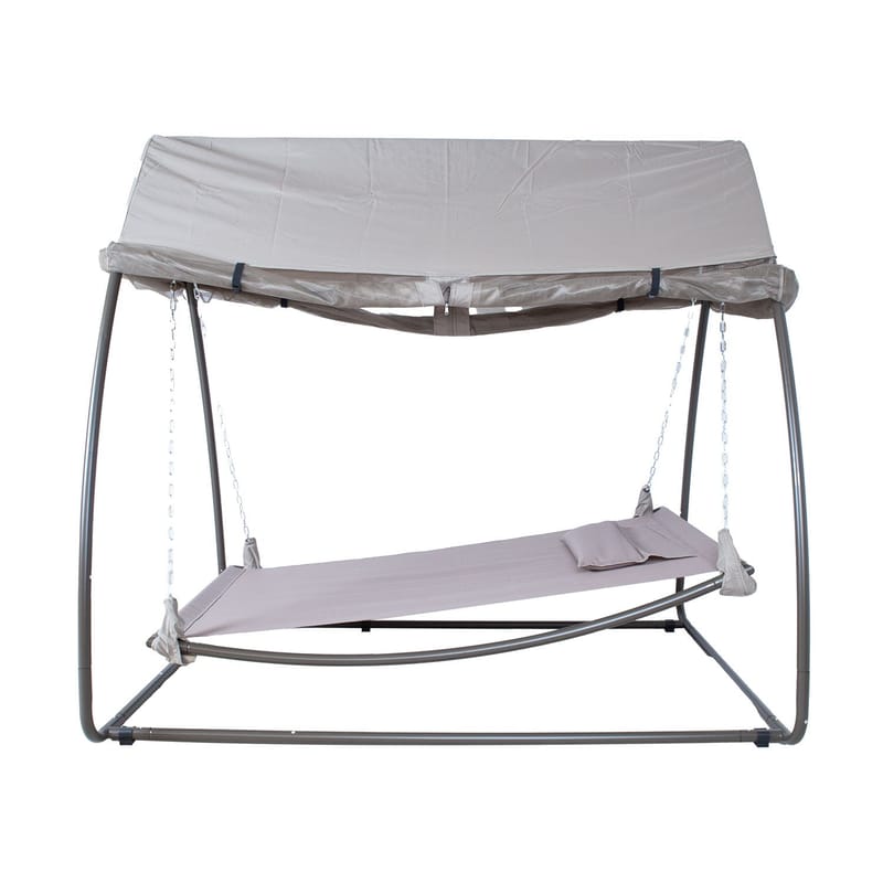 Hængekøje HOME4YOU Sunday med baldakin taupe - Taupe / beige - Havemøbler - Havesofaer & bænke - Hængekøjer