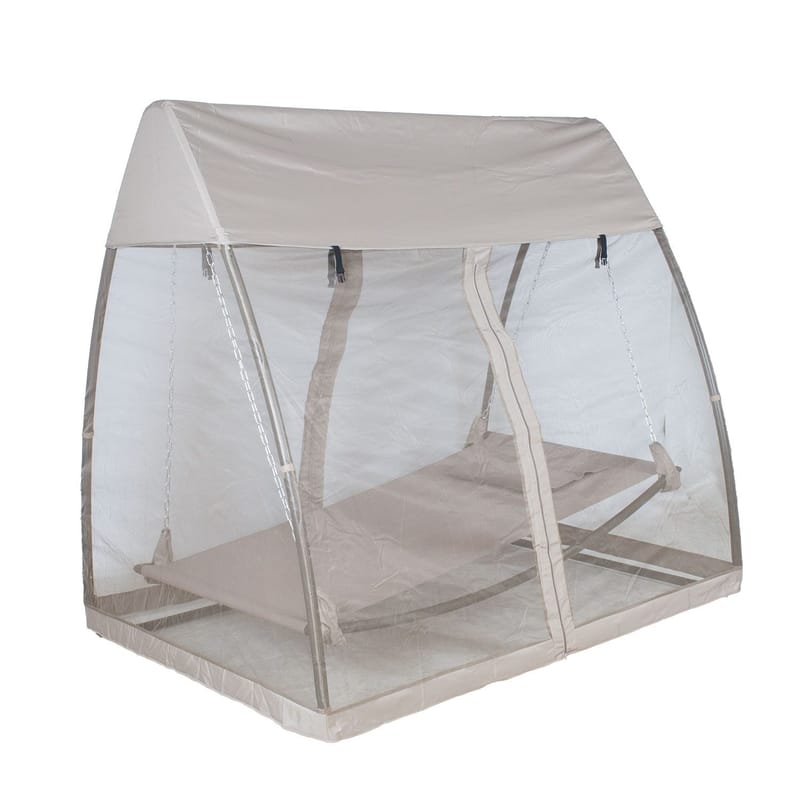 Hængekøje HOME4YOU Sunday med baldakin taupe - Taupe / beige - Havemøbler - Havesofaer & bænke - Hængekøjer