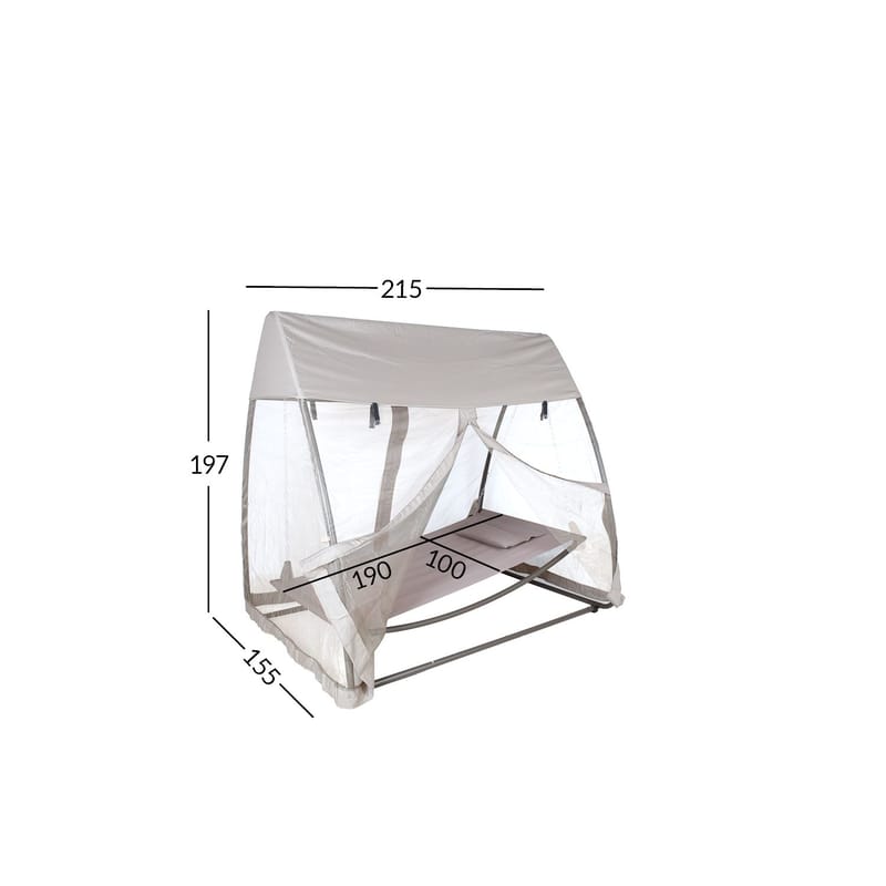 Hængekøje HOME4YOU Sunday med baldakin taupe - Taupe / beige - Havemøbler - Havesofaer & bænke - Hængekøjer