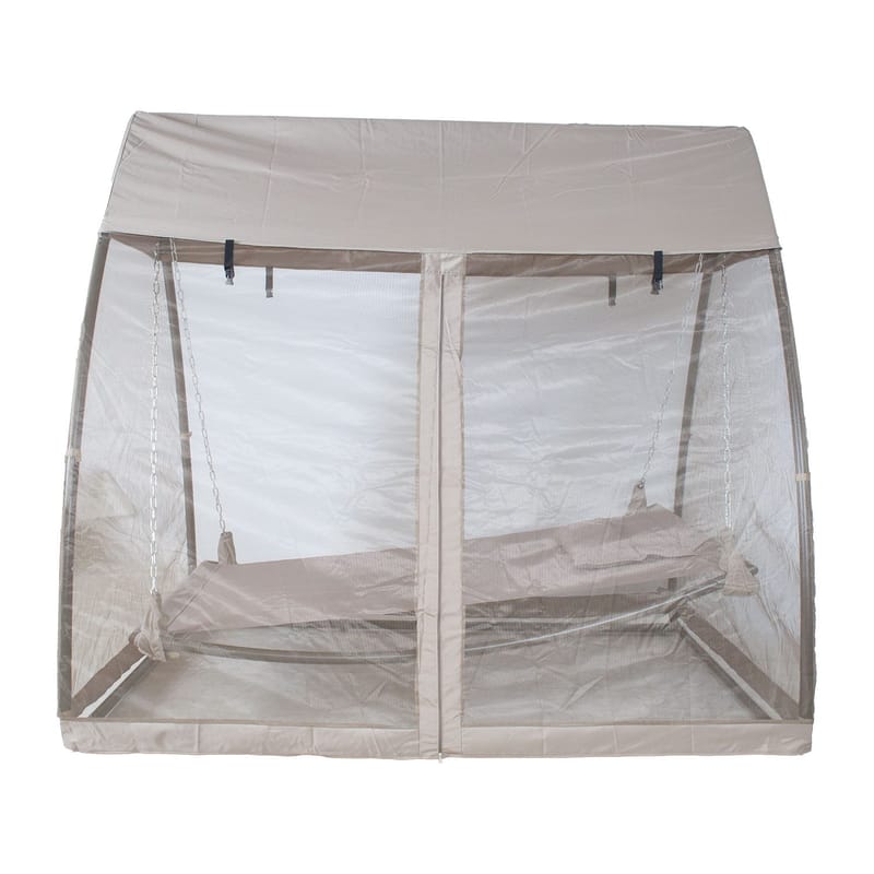 Hængekøje HOME4YOU Sunday med baldakin taupe - Taupe / beige - Havemøbler - Havesofaer & bænke - Hængekøjer