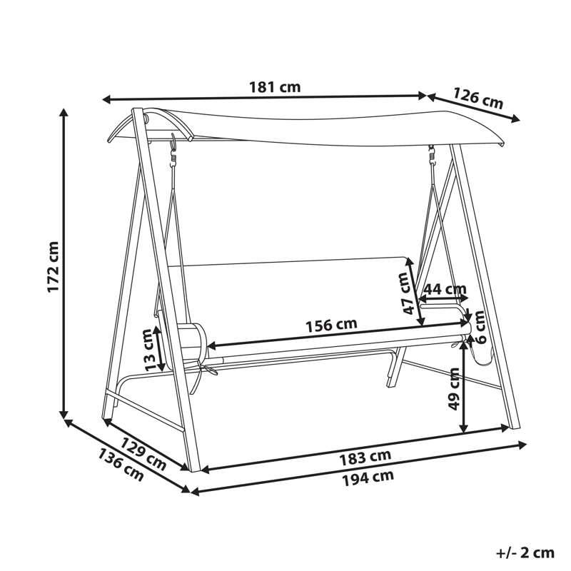 Hængekøje udendørs Bonagia Stål - Beige/Grå/Brun - Havemøbler - Havesofaer & bænke - Hængesofaer