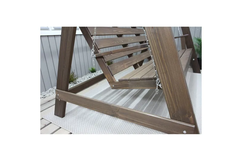 hængekøje Pelle med tag - Brun og beige - Havemøbler - Havesofaer & bænke - Gyngesofa