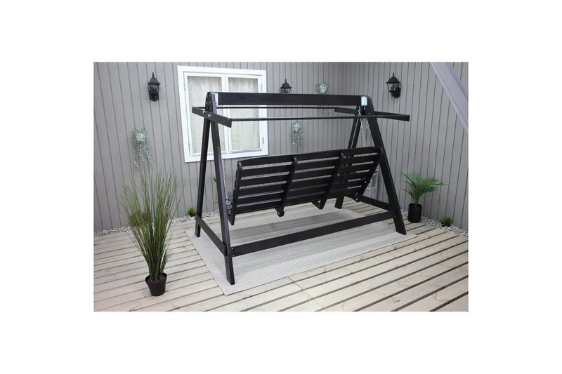 hængekøje Pelle med tag Kaffe - Kaffe sort & sort - Havemøbler - Havesofaer & bænke - Gyngesofa