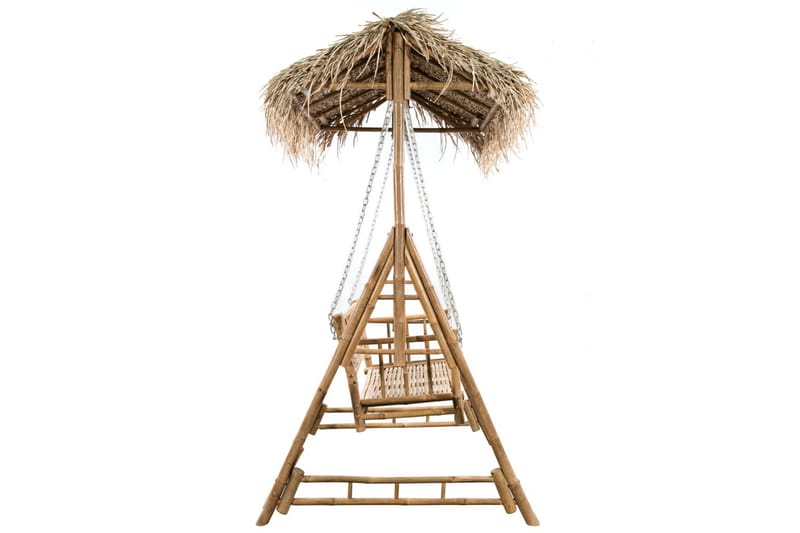 2-personers gyngesofa med palmeblade og hynde 202 cm bambus - Brun - Hængesofaer