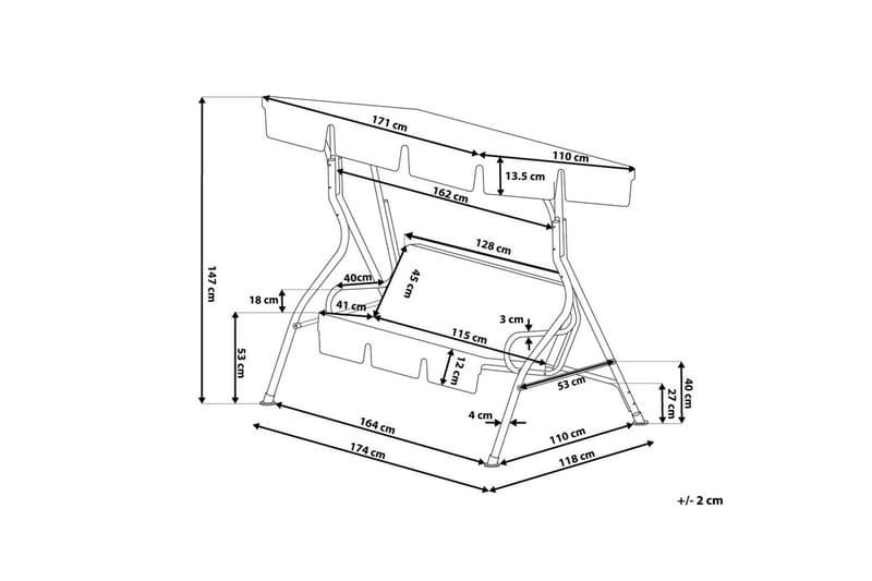 Chaplin hængende sofa 174 cm - Grøn - Havemøbler - Havesofaer & bænke - Hængesofaer