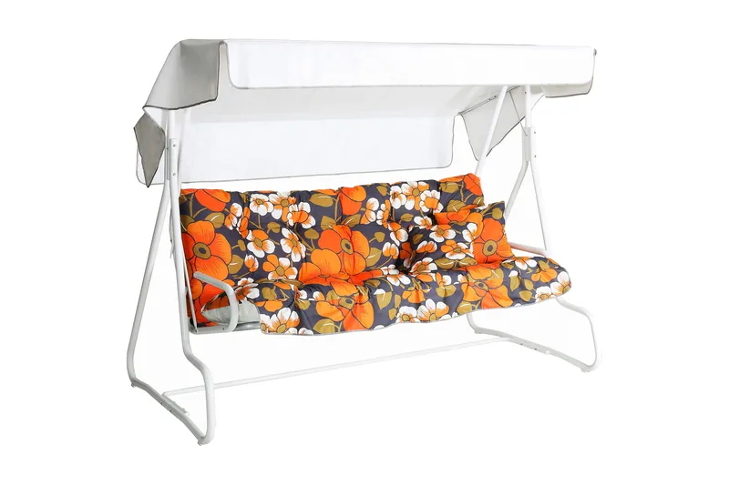 De Luxe 3-pers. havesofa, 77B, Hvid/Orange