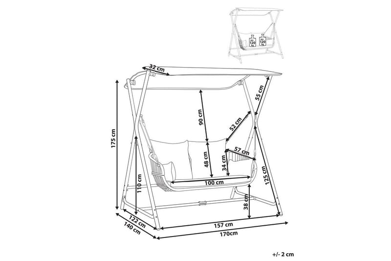 Hængesofa Fiastra - Mørkegrå - Havemøbler - Havesofaer & bænke - Hængesofaer