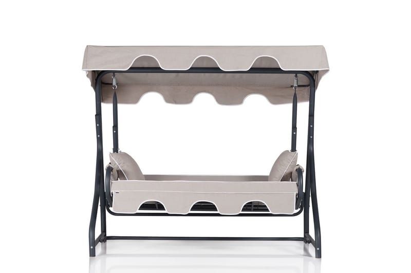 Gowanda 3-Pers. Hængesofa med Tag - Grå - Havemøbler - Havesofaer & bænke - Hængesofaer