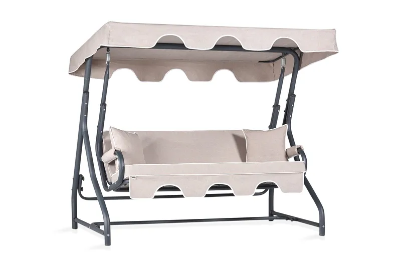 Gowanda 3-Pers. Hængesofa med Tag - Grå - Havemøbler - Havesofaer & bænke - Hængesofaer