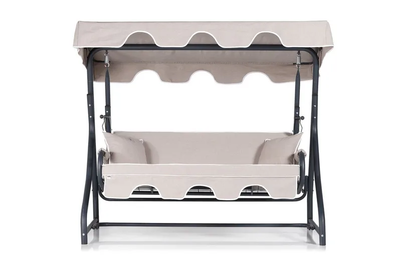 Gowanda 3-Pers. Hængesofa med Tag - Grå - Havemøbler - Havesofaer & bænke - Hængesofaer