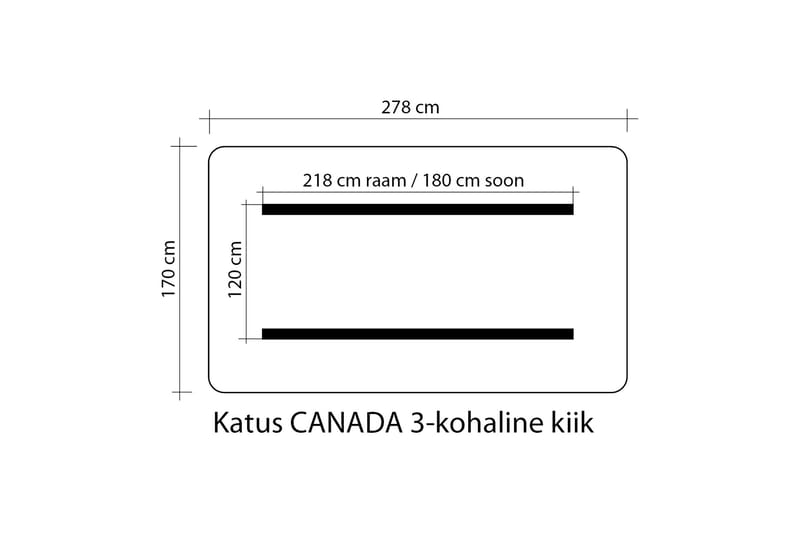 Canada Hængekøje tag 170x278 cm - Hængesofa tag