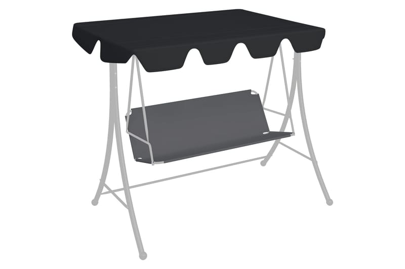 udskiftelig baldakin til gyngesofa 150/130x70/105 cm sort - Sort - Havemøbler - Havesofaer & bænke - Hængesofaer - Hængesofa tag