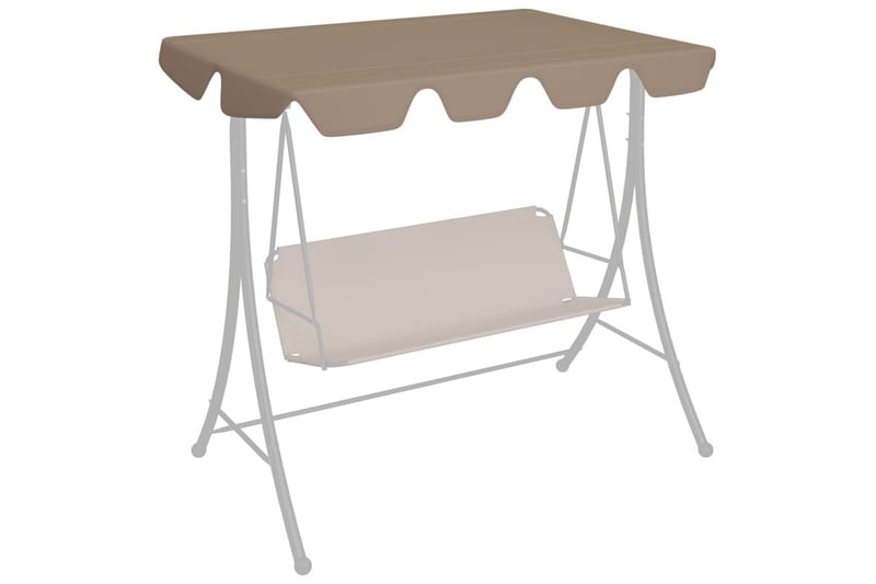 udskiftelig baldakin til gyngesofa 188/168x110/145 cm - Gråbrun - Havemøbler - Havesofaer & bænke - Hængesofaer - Hængesofa tag