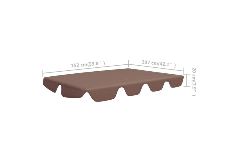 Udskiftelig baldakin til gyngesofa 192x147 cm 270 g/m² brun - Brun - Hængesofa tag