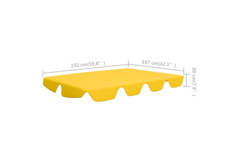 Udskiftelig baldakin til gyngesofa 192x147 cm 270 g/m² gul - Gul - Hængesofa tag