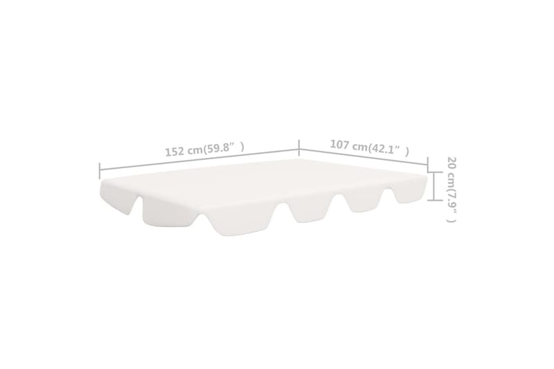 Udskiftelig baldakin til gyngesofa 192x147 cm 270 g/m² hvid - Hvid - Hængesofa tag