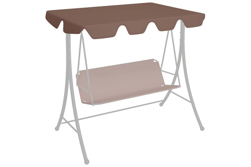 Udskiftelig baldakin til gyngesofa 226x186 cm 270 g/m² brun - Brun - Havemøbler - Havesofaer & bænke - Hængesofaer - Hængesofa tag