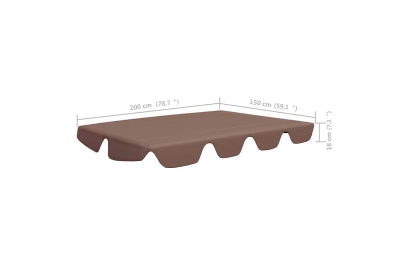 Udskiftelig baldakin til gyngesofa 226x186 cm 270 g/m² brun - Brun - Havemøbler - Havesofaer & bænke - Hængesofaer - Hængesofa tag