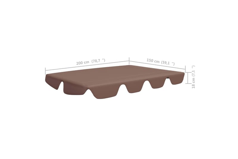 Udskiftelig baldakin til gyngesofa 226x186 cm 270 g/m² brun - Brun - Hængesofa tag