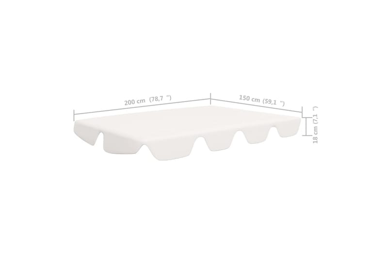 Udskiftelig baldakin til gyngesofa 226x186 cm 270 g/m² hvid - Hvid - Hængesofa tag