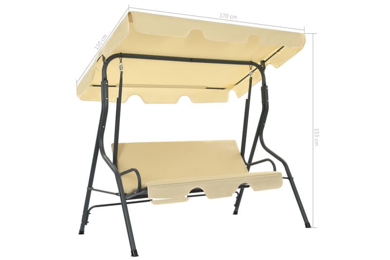 Havegyngestol 170 X 110 X 153 Cm Cremefarvet - Creme - Havemøbler - Havesofaer & bænke - Hængesofaer