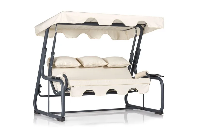 Jaudling 3-Pers. Hængesofa med Tag, Grå