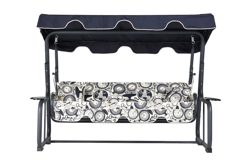 Junceus 3-Pers. Hængesofa med Tag, Grå