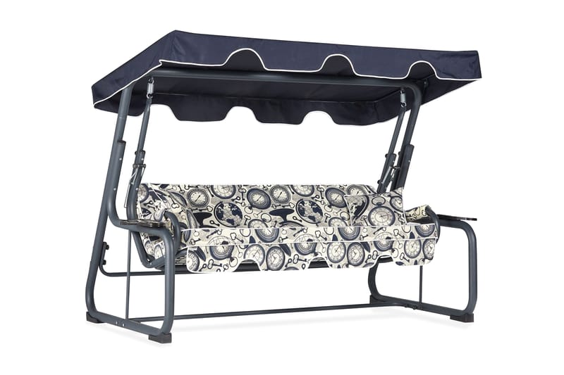 Junceus 3-Pers. Hængesofa med Tag - Grå - Havemøbler - Havesofaer & bænke - Hængesofaer