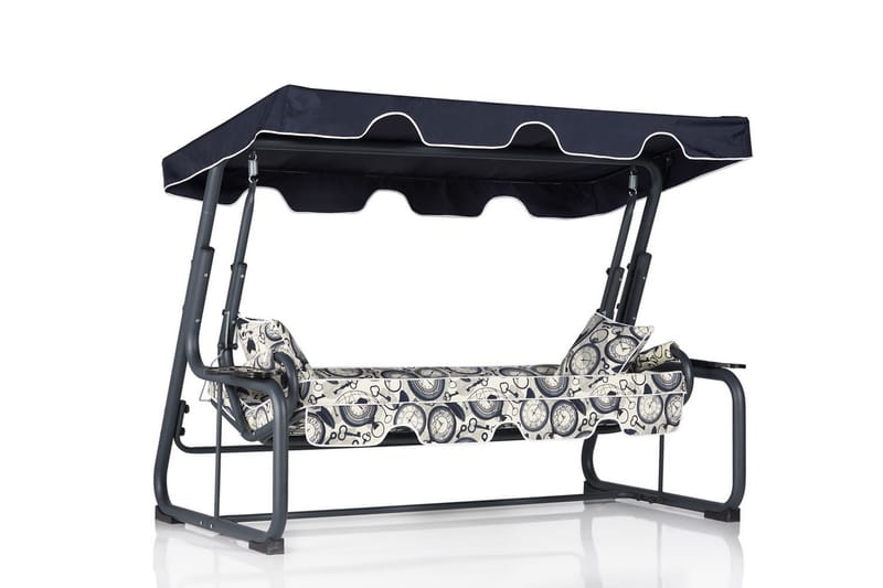 Junceus 3-Pers. Hængesofa med Tag - Grå - Havemøbler - Havesofaer & bænke - Hængesofaer