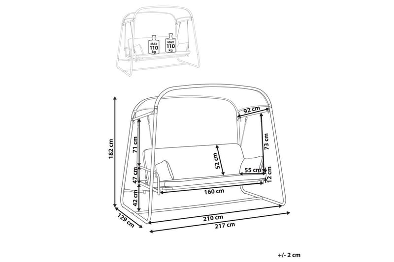Hængesofa Marsciano - Mørkegrå - Havemøbler - Havesofaer & bænke - Hængesofaer