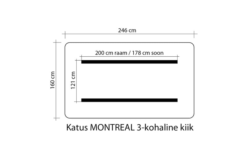 Montreal 3 hængekøje tag - Hængesofa tag