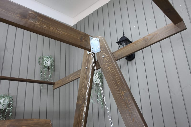 Pelle 3-Pers. Hængesofa uden tag - Brun - Havemøbler - Havesofaer & bænke - Hængesofaer