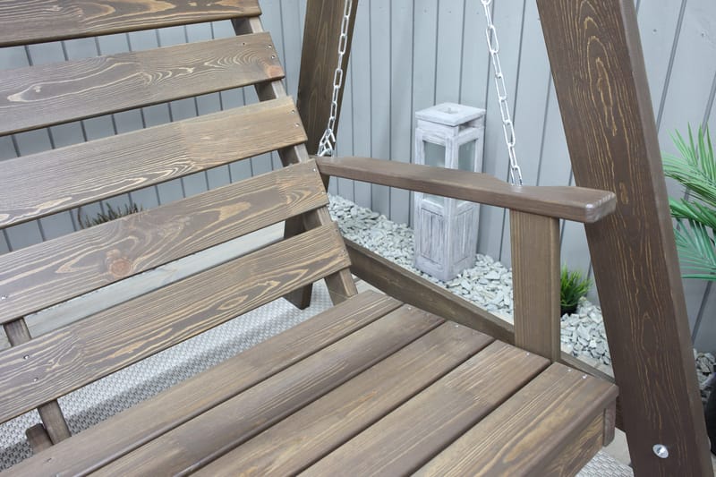 Pelle 3-Pers. Hængesofa uden tag - Brun - Havemøbler - Havesofaer & bænke - Hængesofaer