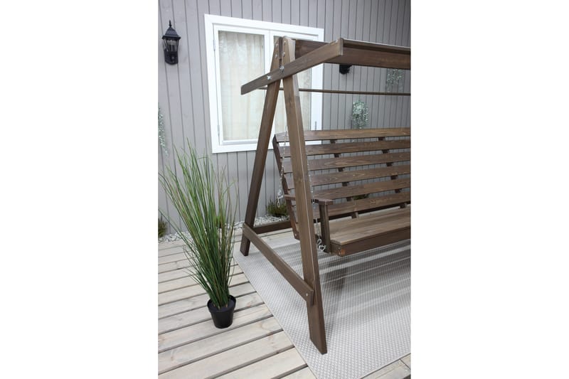 Pelle 3-Pers. Hængesofa uden tag - Brun - Havemøbler - Havesofaer & bænke - Hængesofaer